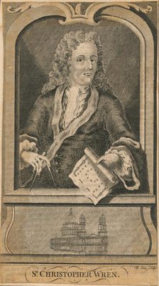 'Sir Christopher Wren', (mid 18th century).  Creator: B Cole.