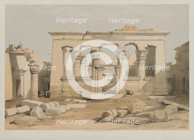 Egypt and Nubia, Volume I: Portico of the Temple of Kalabshe, 1847. Creator: Louis Haghe (British, 1806-1885); F.G.Moon, 20 Threadneedle Street, London.