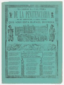 The arrival of the skeletons of the penitentiary (Posada); two skeleton angels in lower co..., 1902. Creator: José Guadalupe Posada.