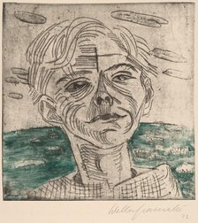 Man at the Sea, Self-portrait (Mann am Meer, Selbstporträt), 1923. Creator: Walter Gramatté.