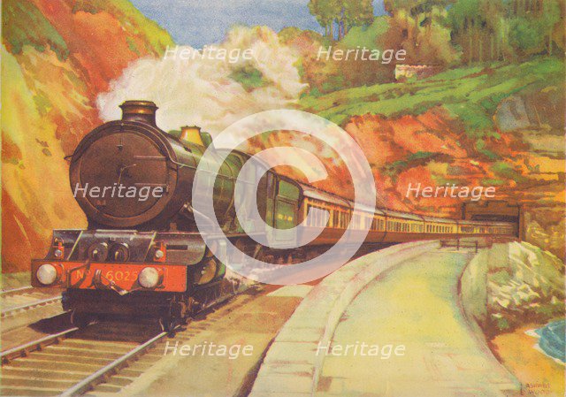 'Cornish Rivera Limited, G.W.R., near Dawlish', 1940. Artist: Unknown.