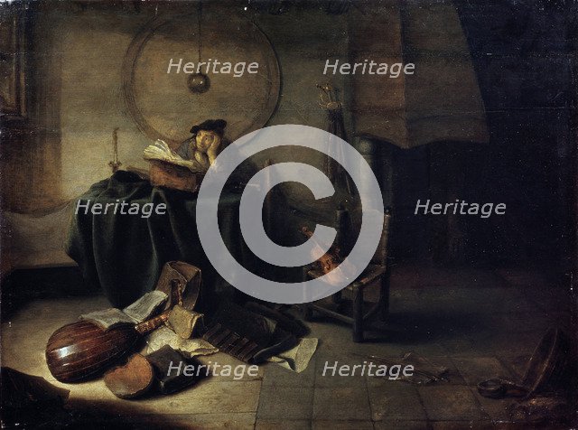 'Melancholy II (Scientist in his studio)', Dutch painting of 17th century. Artist: Isaak de Jouderville