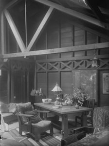 Interior of Arnold Genthe's bungalow in Carmel, California, between 1906 and 1911. Creator: Arnold Genthe.
