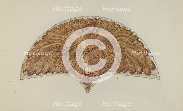 Peacock Cabin Decoration, 1935/1942. Creator: Flora Merchant.