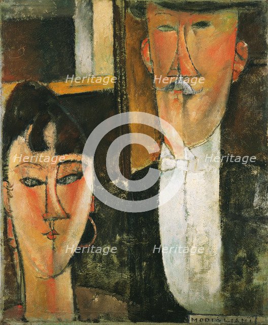 Bride and Groom. Artist: Modigliani, Amedeo (1884-1920)