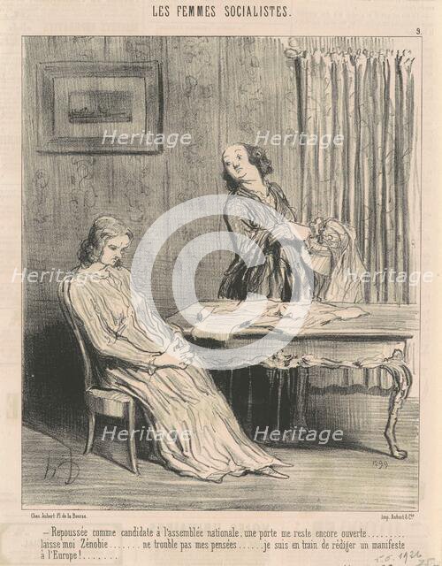 Repoussée ... une porte me reste ouverte ..., 19th century. Creator: Honore Daumier.