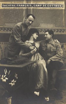 French prisoners of war performing a show at a prisoner of war camp in Cottbus, [1910-1919?]. Creator: Unknown.