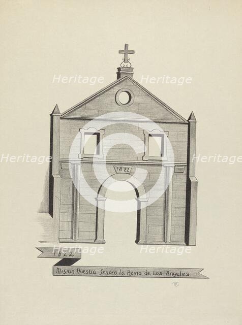 Mision Nuestra Senora la Reina de Los Angeles, 1935/1942. Creator: James Jones.