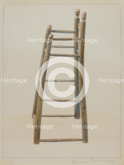 Child's High Chair, c. 1938. Creator: Cora Parker.