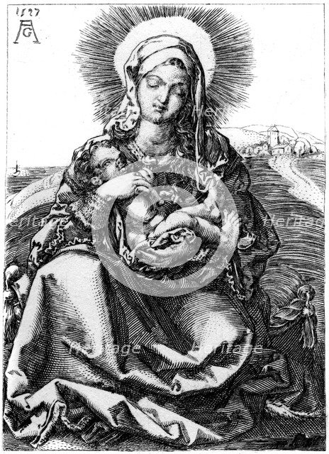 'The Virgin', 1527 (1849).Artist: Heinrich Aldegrever