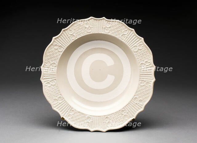 Soup Plate, Staffordshire, 1750/59. Creator: Staffordshire Potteries.