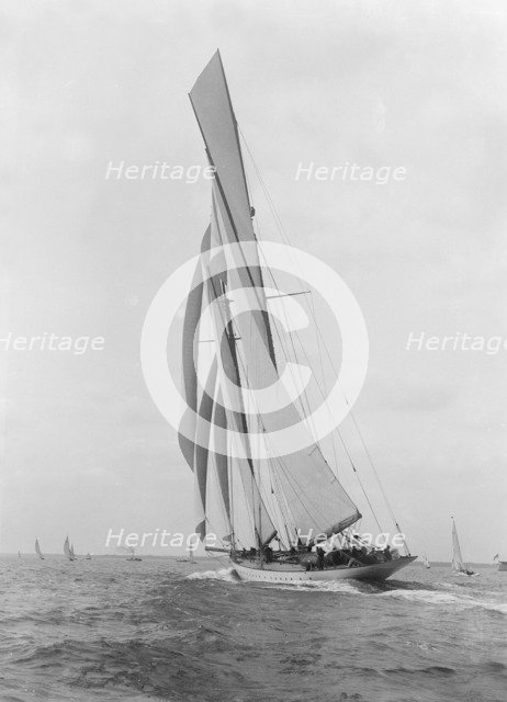 The spectacular 338-ton Big Class schooner 'Westward', 1926. Creator: Kirk & Sons of Cowes.