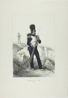 Grenadier on Foot, Elba, 1846. Creators: Théodore Valerio, Auguste Raffet.