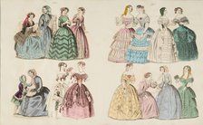 Costume plates, 1850 - 1851. Creator: Unknown.