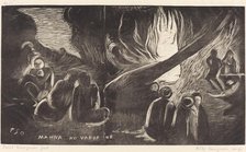 Mahna no Varua Ino (The Devil Speaks), 1894/1895. Creator: Paul Gauguin.