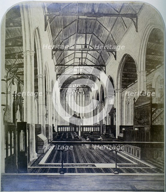 Interior of Austin Friars, City of London, c1865.                                                Artist: Anon