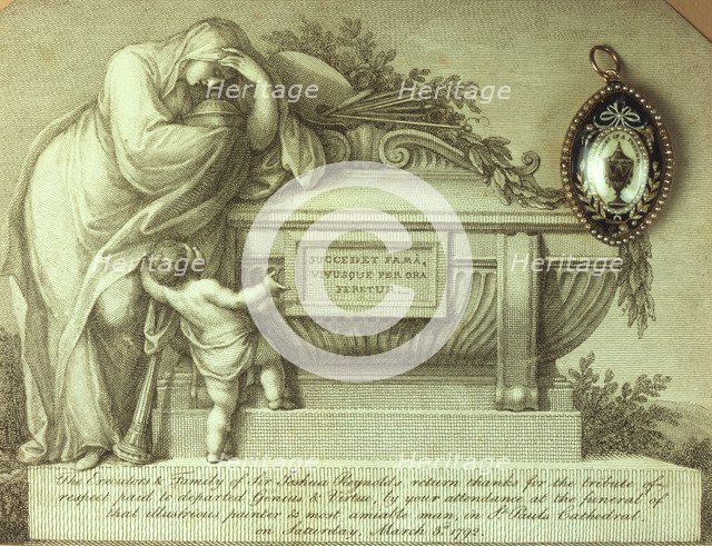 Mourning card and memento of Sir Joshua Reynolds, 1792. Artist: Unknown