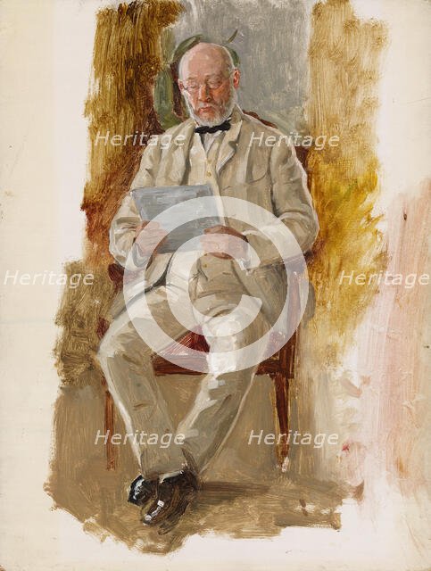 Herman Hallonblad, Sketch for Double Portrait of Herman and Elisabeth Hallonblad, 1888. Creator: Adolf von Becker.