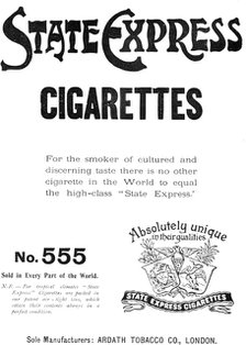 State Express cigarettes, 1909. Creator: Unknown.