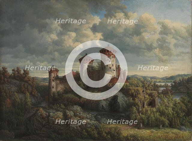 A View over the Castle Olavinlinna, 1864. Creator: Victoria Aberg.