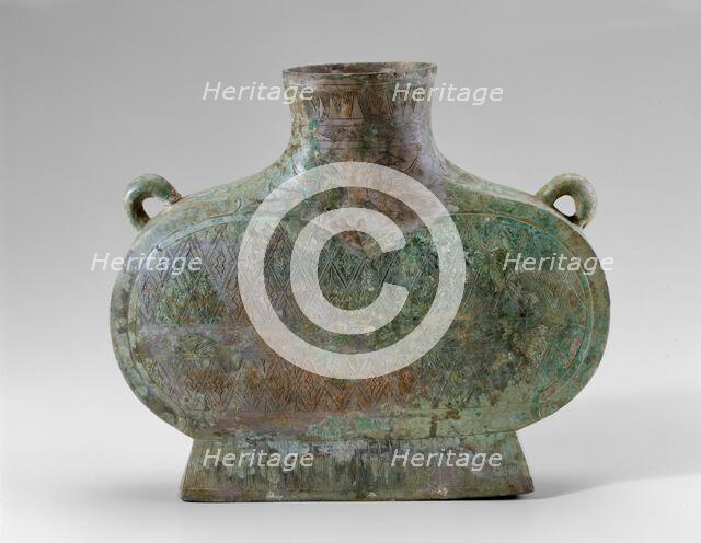 Wine Flask (Bian Hu), Han dynasty (206 B.C.-A.D. 220), 1st century B.C./A.D. Creator: Unknown.
