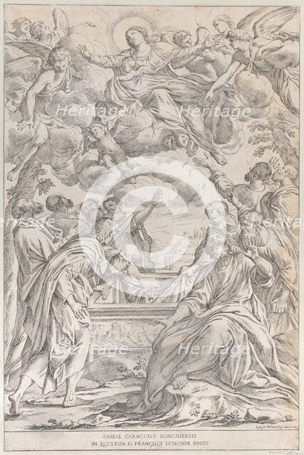 Plate 3: the Assumption of the Virgin, 1678. Creator: Giuseppe Maria Mitelli.