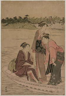 Passengers in a Ferry Boat on the Sumida River, 1784. Creator: Torii Kiyonaga (Japanese, 1752-1815).
