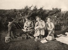 Women enjoying a picnic, 20th century. Artist: Unknown