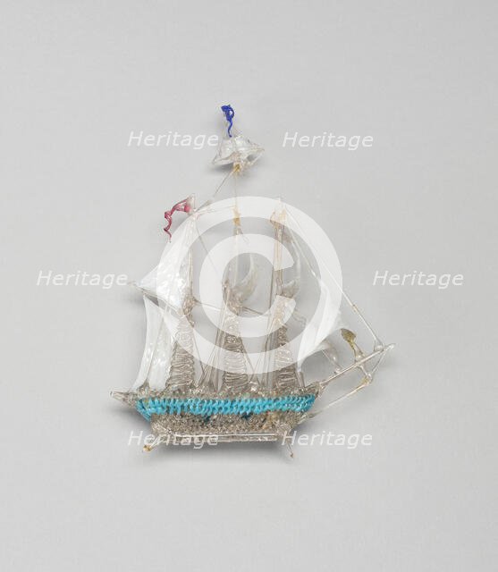 Sailboat, France, 18th century. Creator: Verres de Nevers.