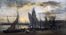 'The Return of the Fishermen', late 19th century.  Artist: Karl Daubigny