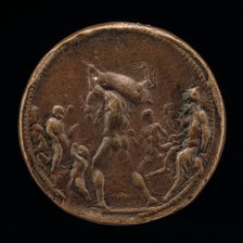 Classical Subject: Male Figure Carrying a Stag [obverse], 1470/1530. Creator: Vittore Gambello.