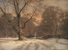 Winter landscape near Jægersborg deer park, 1885. Creator: Frederik Rohde.