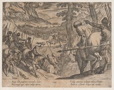 Plate 8: Alexander Encircling the Enemy Troops with Fire, from The Deeds of Alexander the ..., 1608. Creator: Antonio Tempesta.