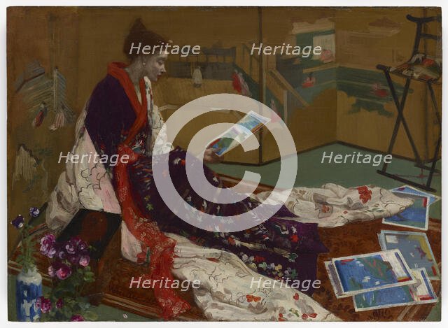 Caprice in Purple and Gold: The Golden Screen, 1864. Creator: James Abbott McNeill Whistler.