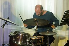Jorge Rossy, Martin Speake's International Quartet, Watermill Jazz Club, Surrey, 18 Feb 2020. Creator: Brian O'Connor.