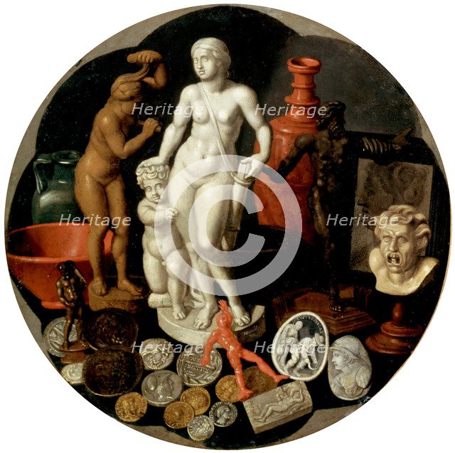 Still Life with a Collection of Curiosities', 17th century. Creator: Borcht, Hendrik the Younger, van der (1614-1676).