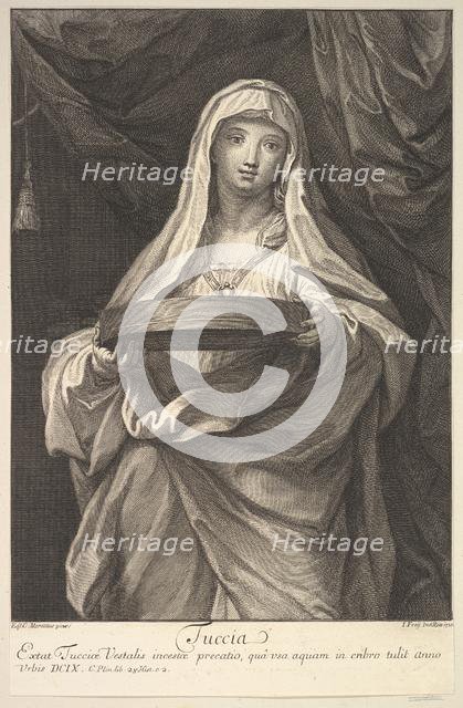 Tuccia, 1720. Creator: Johann Jakob Frey the Elder.