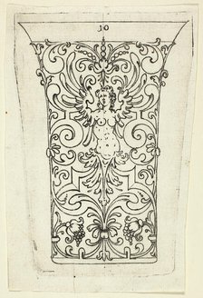 Plate 10, from twenty ornamental designs for goblets and beakers, 1604. Creator: Master AP.