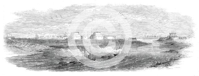 The War in China - the forts at the mouth of the Pehtang River, 1860. Creator: Unknown.