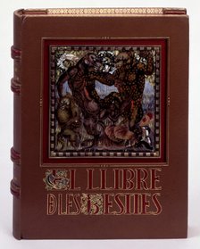 Cover 'The Book of beasts' with original drawings by Granye, magnificent morocco binding with dou…