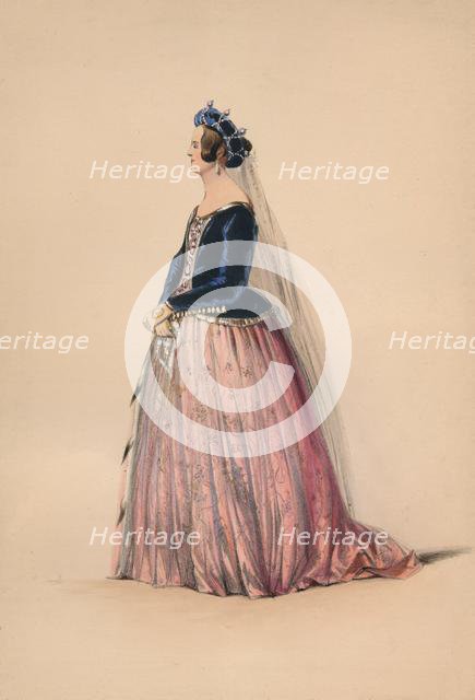 Guest in costume for Queen Victoria's Bal Costumé, May 12 1842, (1843).  Creator: John Richard Coke Smyth.