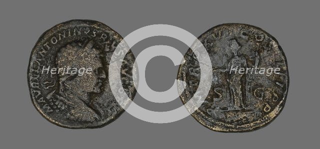 Sestertius (Coin) Portraying Emperor Caracalla, 213. Creator: Unknown.