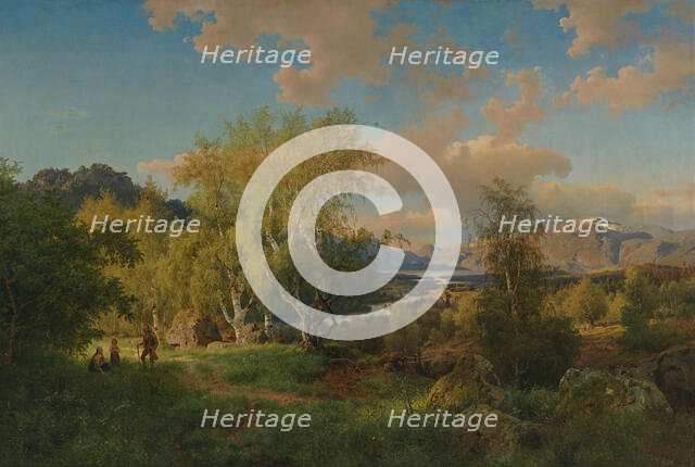 Landscape from Ringerike, 1850. Creator: Hans Gude.