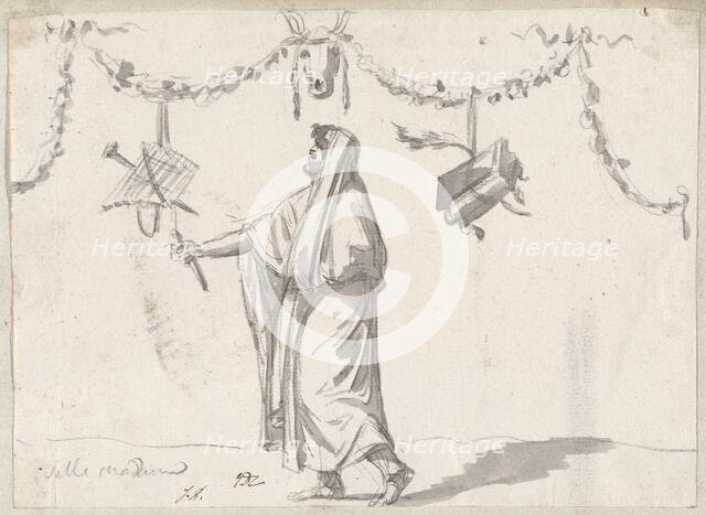 Ornament with a Bearded Man in Ancient Dress, 1775/80. Creator: Jacques-Louis David.