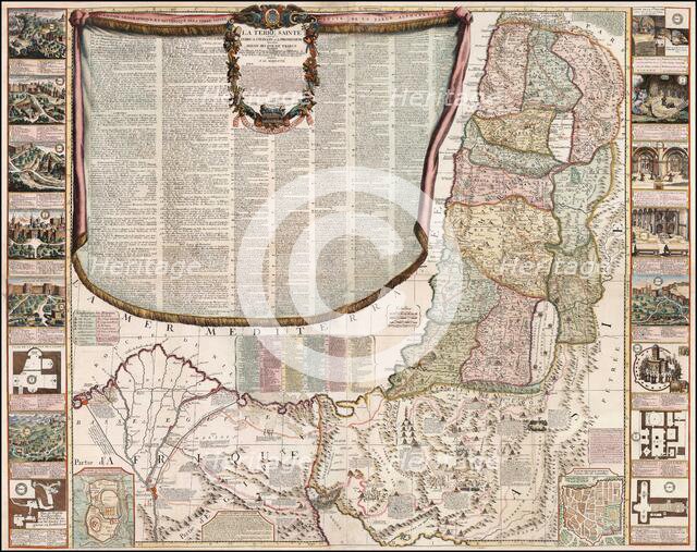 Map of the Holy Land Divided into the Twelve Tribes of Israel , um 1700. Creator: Nolin, Jean-Baptiste (1657-1708).