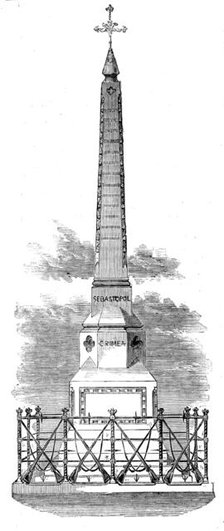 Monument at Carmarthen to the Officers and Soldiers of the Royal Welch Fusiliers who fell..., 1858. Creator: Unknown.