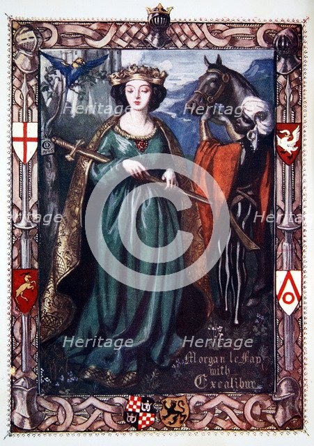 'Morgan le Fay with Excalibur', 1905.  Artist: Dora Curtis