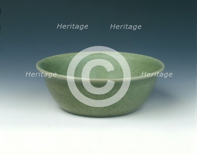 Carved celadon bowl, early Ming dynasty, China, 15th century. Artist: Unknown