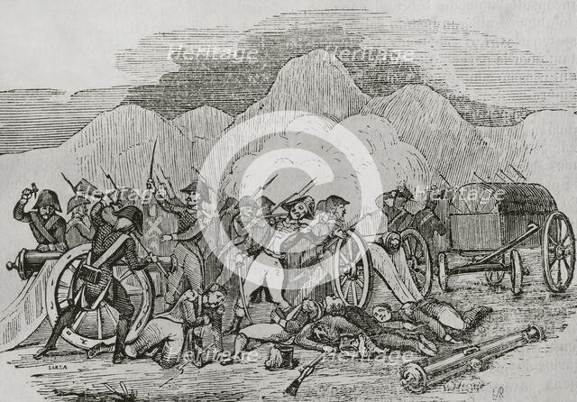 Feat of captain Manuel José Pineda, (January 1795), War of Roussillon (1793-1795), 1851.  Creator: Unknown.