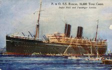 P. & O. S.S. Ranchi, 16,600 Tons Gross, India Mail and Passenger Service, 1934. Creator: Unknown.